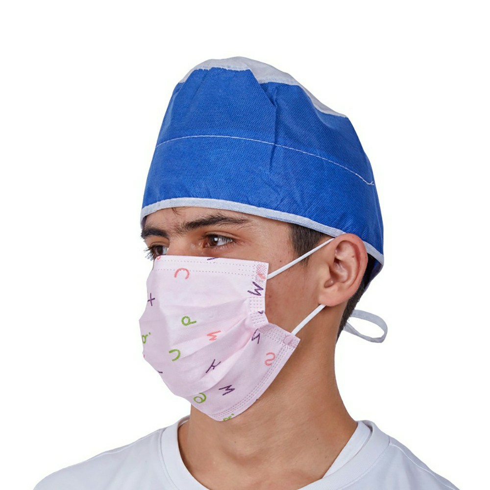 Wholesale Surgeon Caps Disposable non woven blue surgical doctor cap