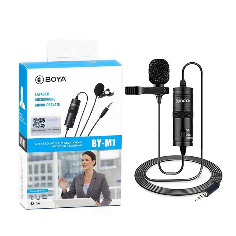 Оригинальный петличный микрофон BOYA BY-M1 3,5 мм, микрофон с зажимом для смартфонов, видеокамер, звукозаписывающих устройств