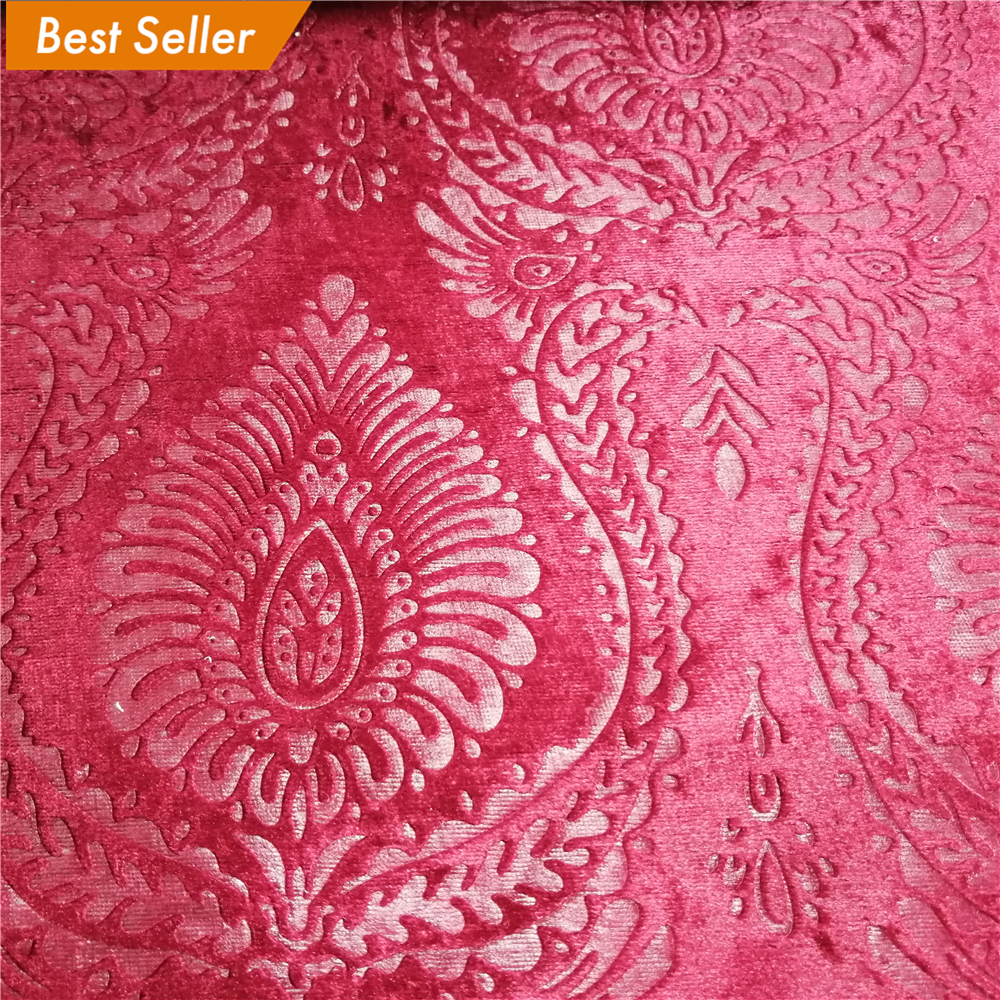 Бесплатный образец в наличии лот 100% polyestertextile выгорания бархатная диван материал обивки ткань типа