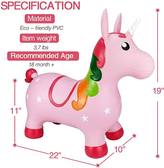 Hot Selling Pink Unicorn Inflatable Animal Ride-on Custom Toy