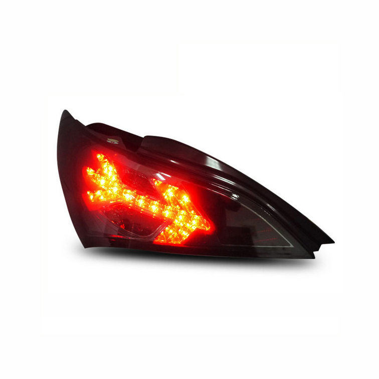 Для Hyundai Genesis Coupe 2009-2011 светодиодные задние лампы с Led Включение света все дым черный