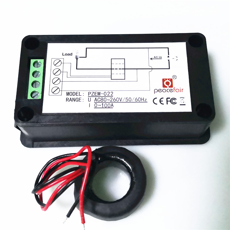 PowMr PZEM-022 переменного тока 6 in1 220V 100A электрический умный энергии фактор Амперметр Вольт Ампер Вт кВтч амперметр Цифровой вольтметр