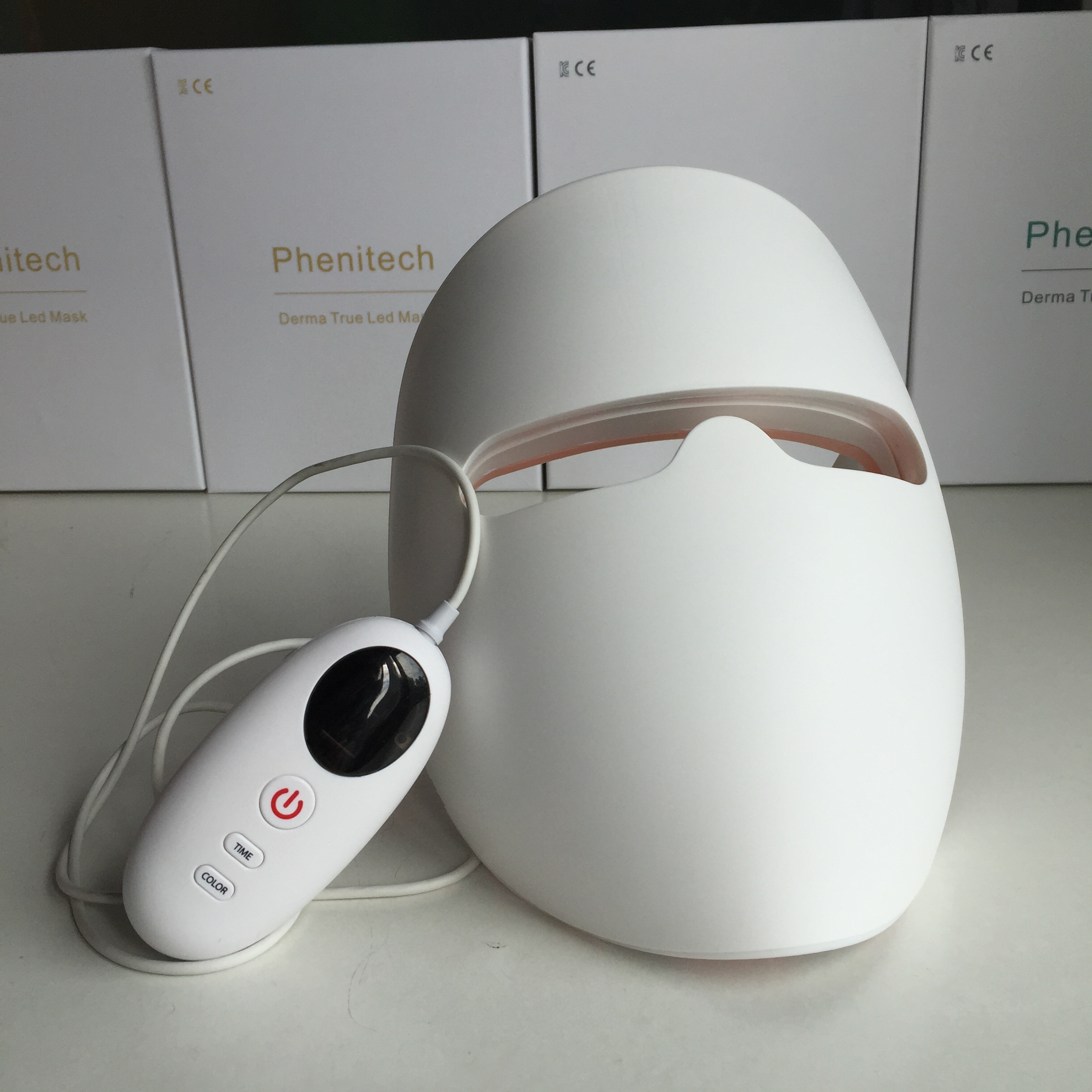 Phenitech 7 видов цветов светодиодная световая светящаяся неоновая маска для лица, светодиодная маска для омоложения кожи, уход за лицом