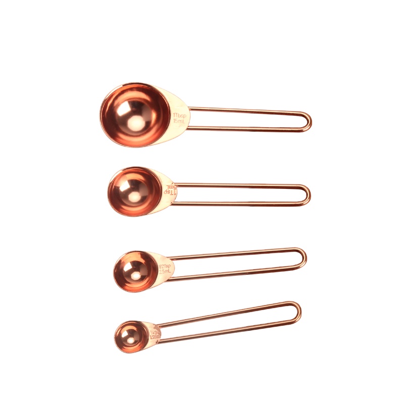 Stainless steel measuring spoon set Kitchen Baking Tools 4pcs rose gold measuring spoon