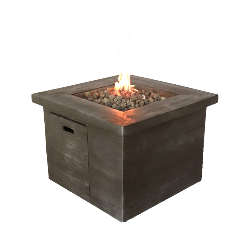 Propane Gas Fire Pit Table with Wood Look