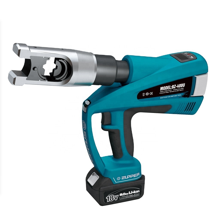 ZUPPER BZ-400U battery powered hydraulic terminal hexagon cordless pipe cable lug crimping tool