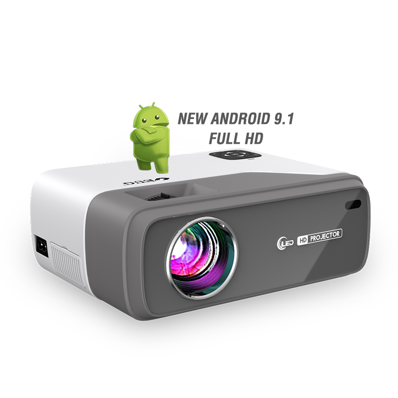 Новинка android 9,1 портативный беспроводной BT проектор ТВ hd led 1080p USB видеопроектор