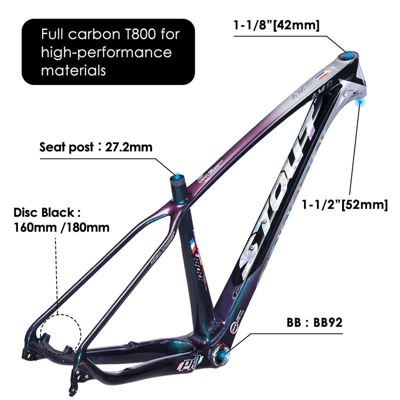 Free shipping 142 x 12mm MTB bicycle frames parts on sale Thru axle mountain bike frame 27.5 inch 29er carbon bike frames