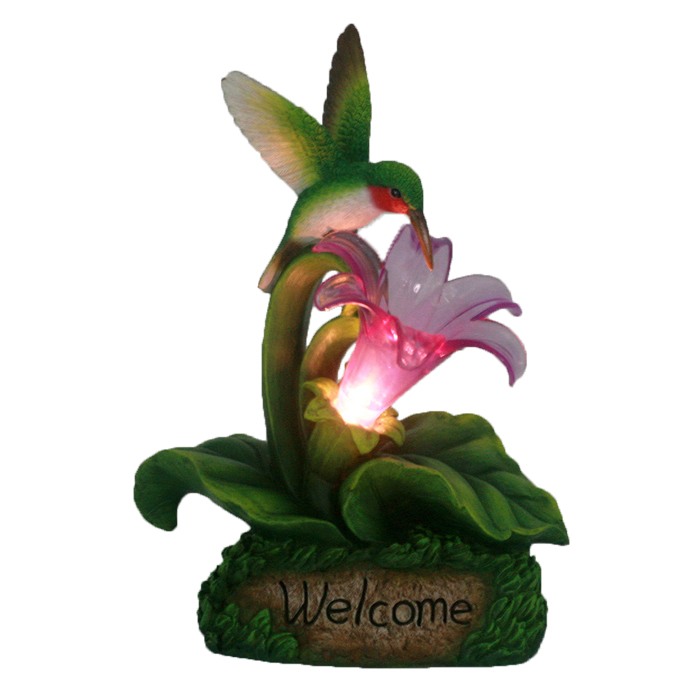 Resin Garden Solar Powered Related Products Decor Resin Craft Hummingbird Light Decoration Items