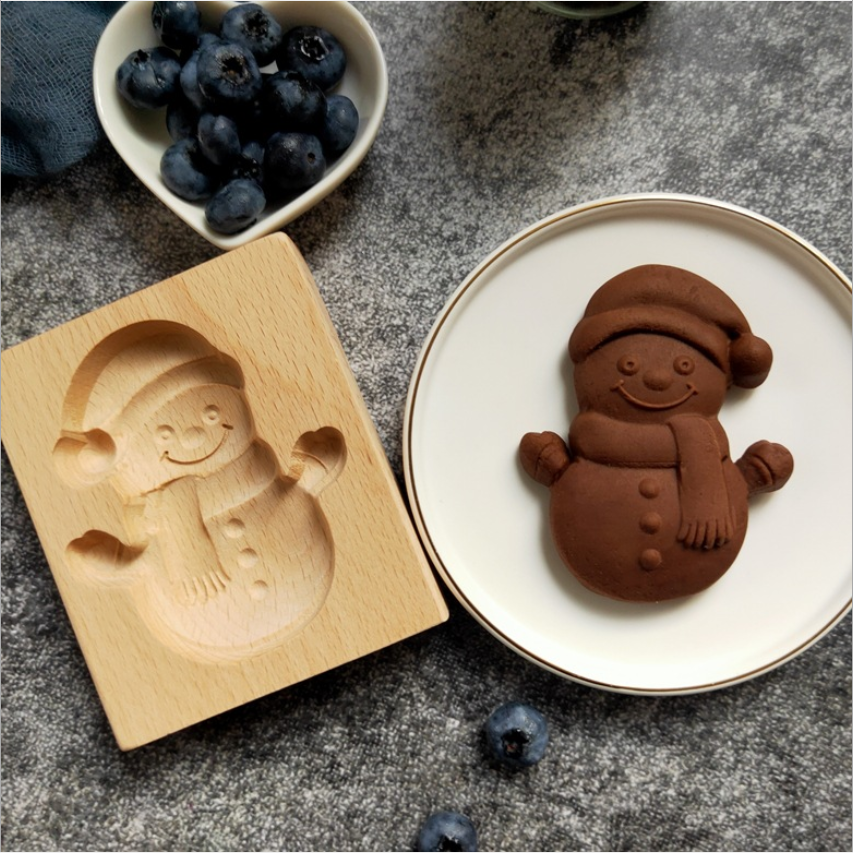 Christmas Promotion Cookie Mold Wooden Baking Gingerbread Shortbread Shortbread Cookie Mold Cutter Pastry Mold