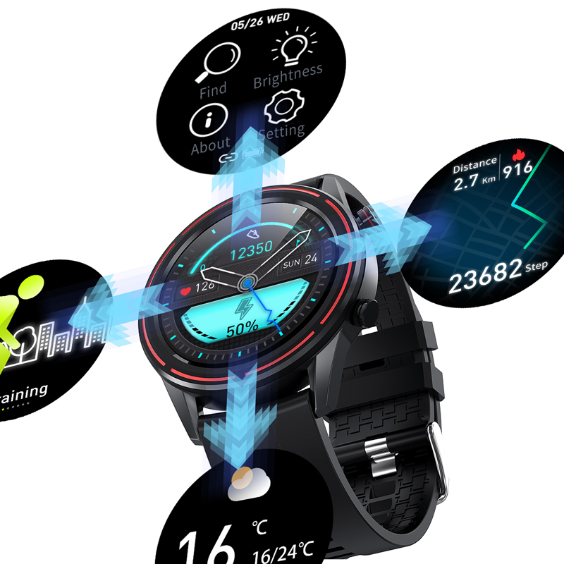 CACGO Factory Magic Replaceable frame men sports body temperature smart watch KM02