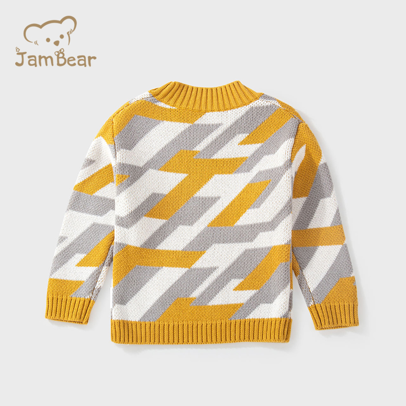 JamBear/Новинка; Осенне-зимний свитер для малышей; Детская футболка из чистого хлопка; Утепленная теплая футболка с круглым вырезом
