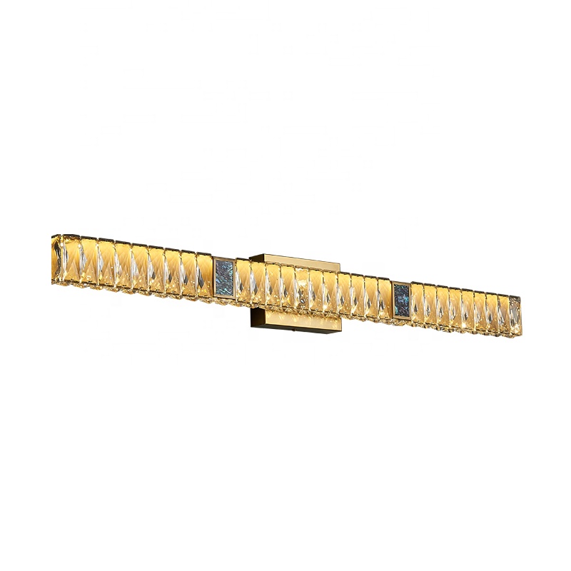 Simple Bedroom Living Room Crystal LED Wall Lamp Bathroom brass Makeup Lights K9 crystal Mirror Front Wall Light