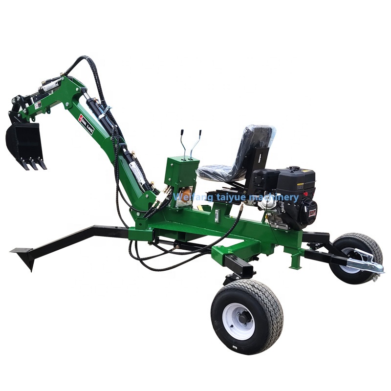 Directly export high efficiency 9hp towable backhoe,mini excavator towable backhoe