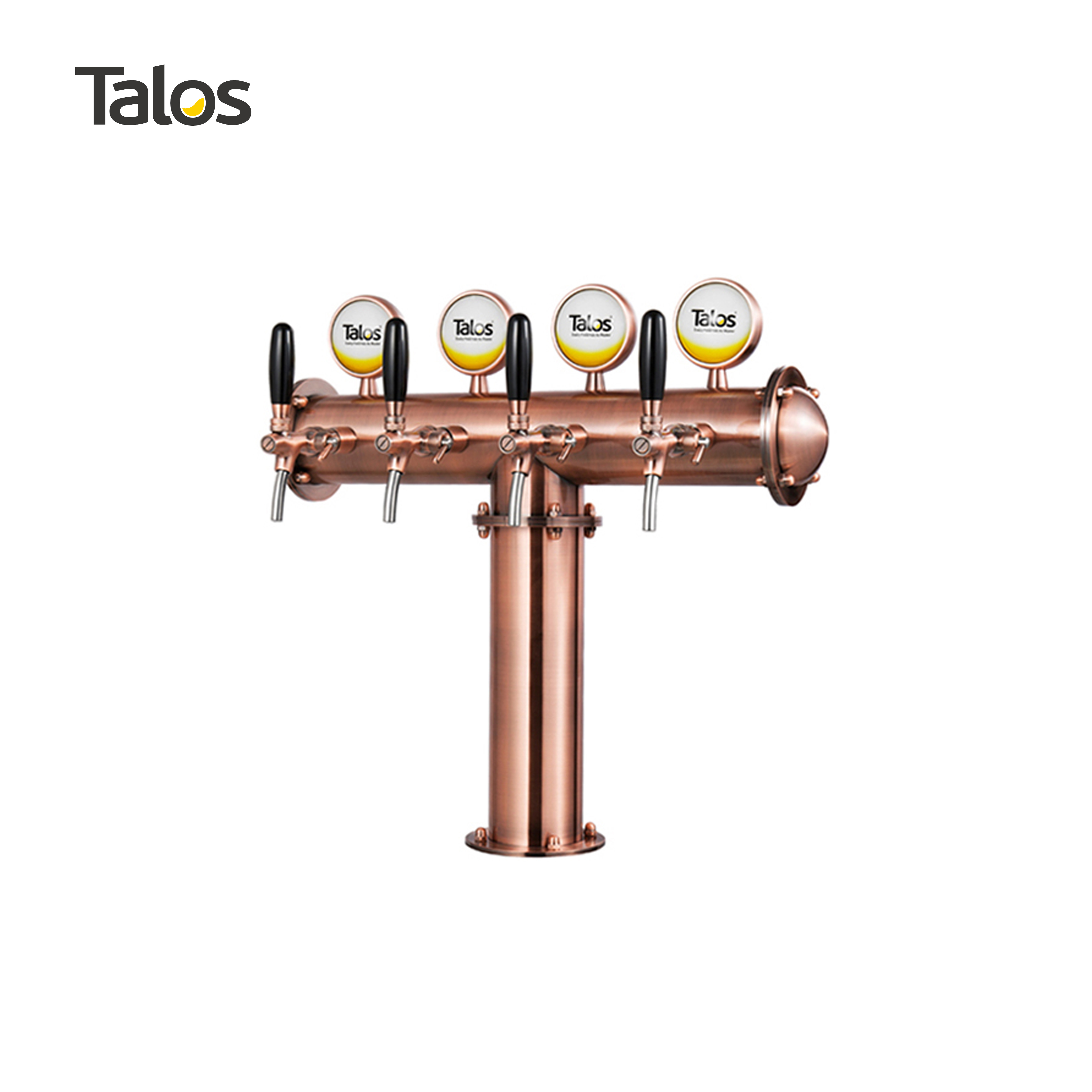TALOS T-Tower башня из нержавеющей стали с 4 кранами, 102 мм, дозирующее оборудование для пива, пивная башня (красная бронза, светодиод)