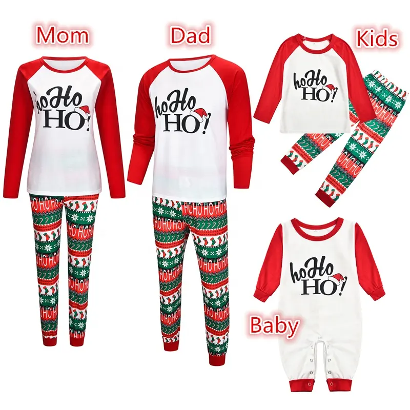 Dad-Mom-Kids-Baby christmas patterns matching christmas family pajamas cotton matching christmas family pajamas
