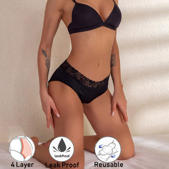 XS-4XL, герметичные, менструальные трусики, хлопковые трусики для женщин, кружевные, физиологические, Celana dala, дышащие, водонепроницаемые, bragas