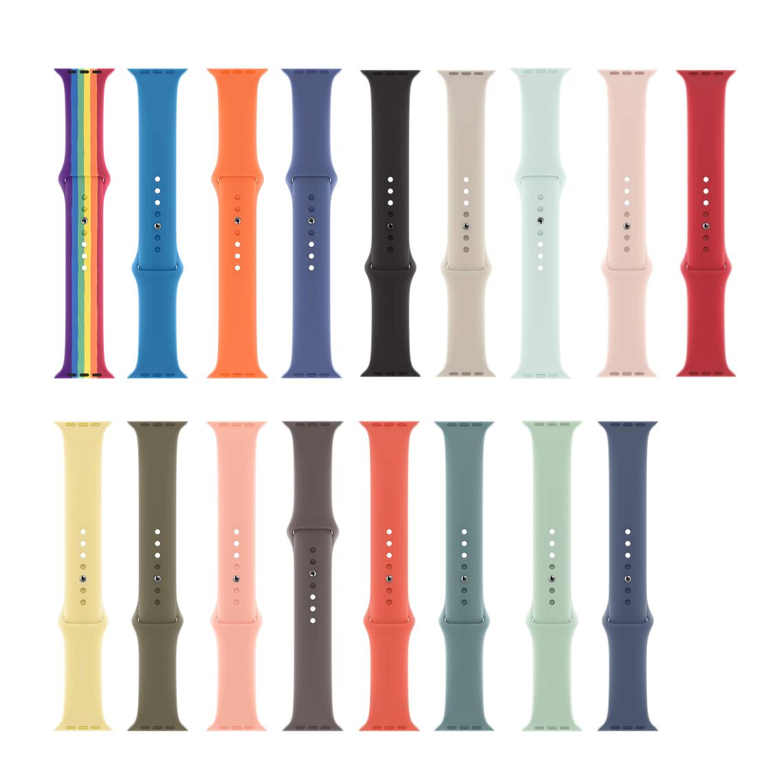 Ремешок силиконовый для Apple Watch Band, спортивный резиновый браслет для смарт-часов Apple Watch, аксессуары для iWatch, 51 цвет