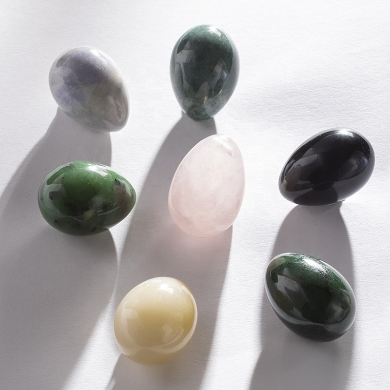 Natural Black Jade Yoni Eggs Obsidian Yoni Egg for Kegel Exercise Nephrite Jade Yoni Egg Set