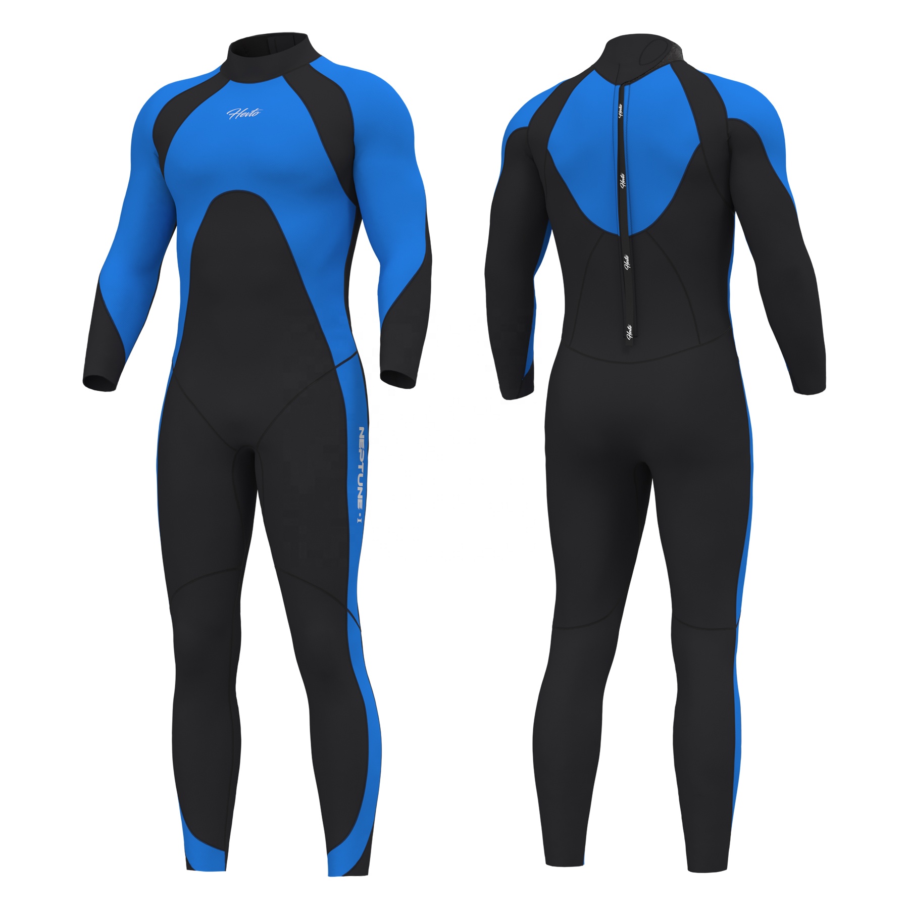 Wholesale Hevto Wetsuits Men 3mm Neoprene Back Zipper Surfing Swimming Fullsuit Scuba Diving Suits