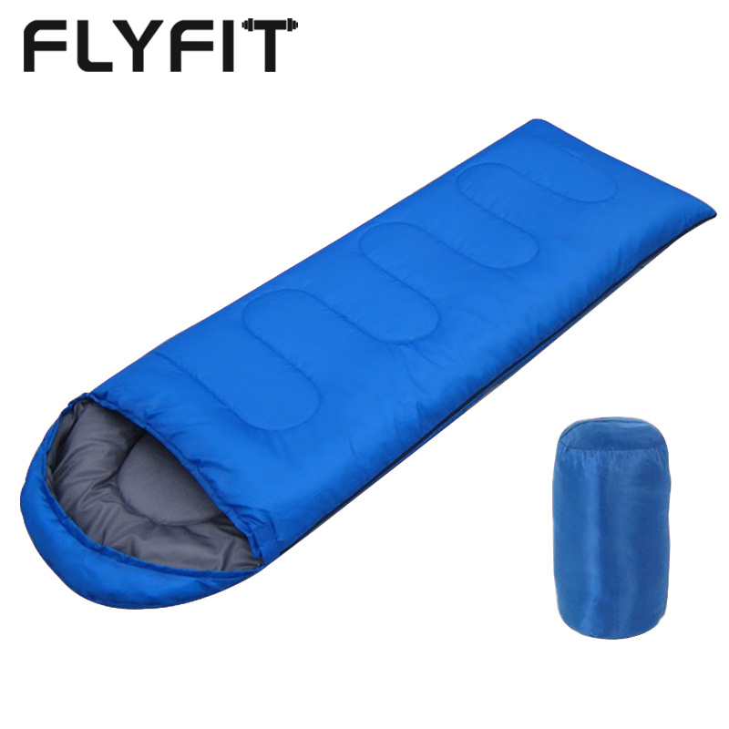 FLYFIT Пользовательский логотип водонепроницаемый Терилен полиэстер Открытый Кемпинг спальный мешок легкий портативный конверт для походов в холодную погоду