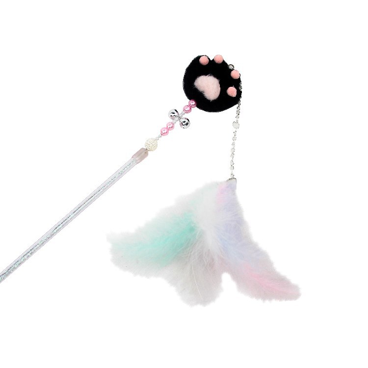 PVC Feather Pom Pom Cat Claw Tease Cat Stick Fairy Stick Pet Interactive Toy