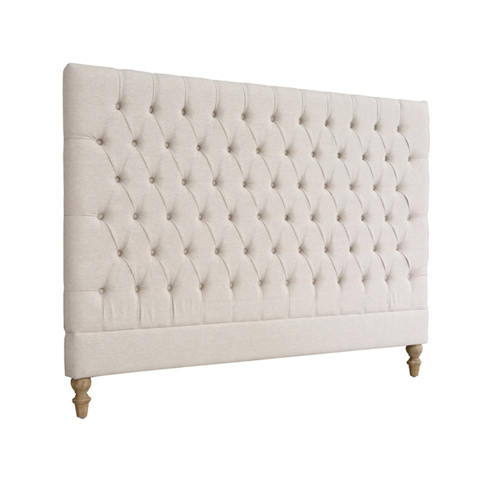 French Furniture Linen Bedroom Sets Oak Frame King Queen Single Size Upholstered Buttoned Bedhead