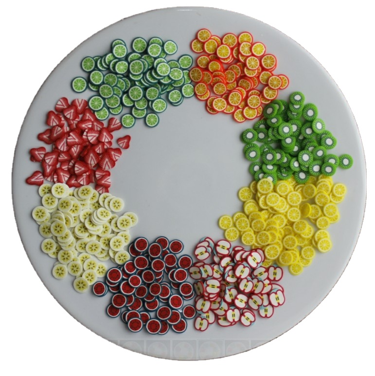 decorative DIY miniature 3d polymer clay tiny polymer fruit slices wheel