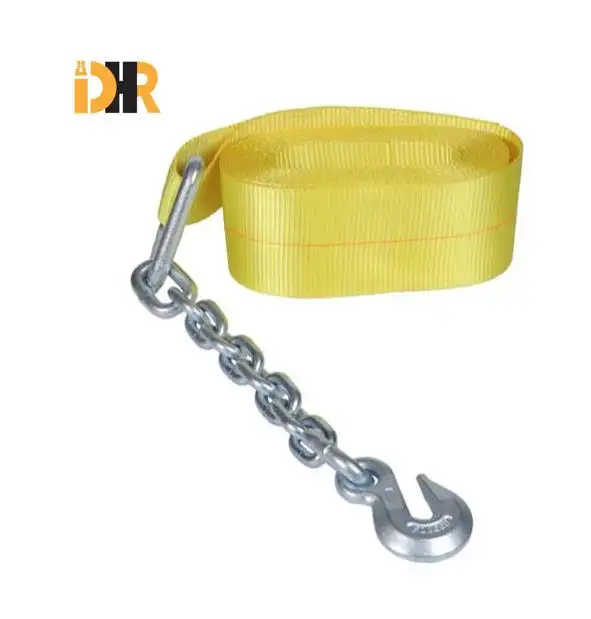 Yellow Polyester Ratchet Straps Heavy Duty Tie Down Straps For Cargo Lashing