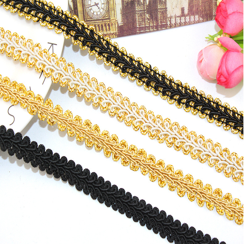 garment accessories colored ethnic clothes material sewing lace trims metallic upholstery webbing ribbon lace trimming