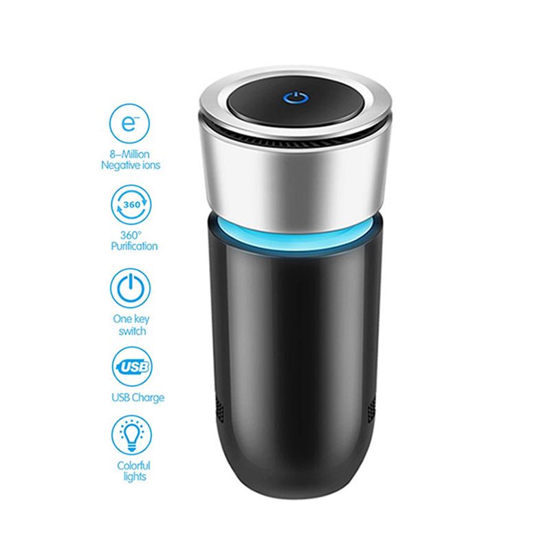 Хит продаж, портативный мини USB HEPA автомобильный очиститель воздуха с активированным углем, светодиодный ионизатор аниона Pm2.5, Очищающий маленький автомобильный очиститель воздуха