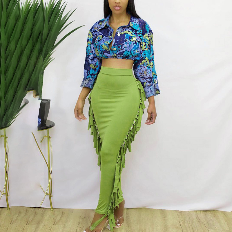 2021 summer winter fashion women ladies half dress casual tassel skirts