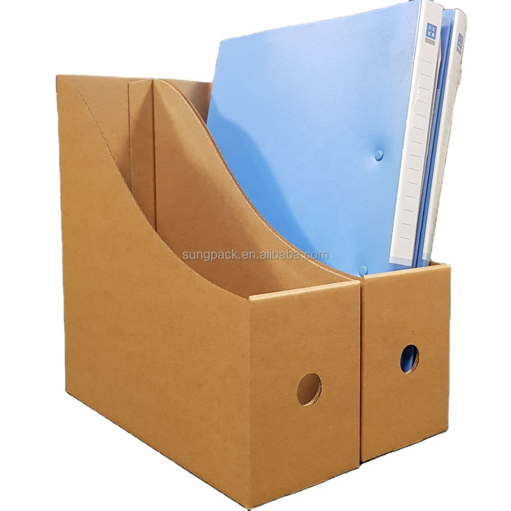 Simple Elegant Document File Folding Box With Stationary Storage Organizer Magazine Paper Holders