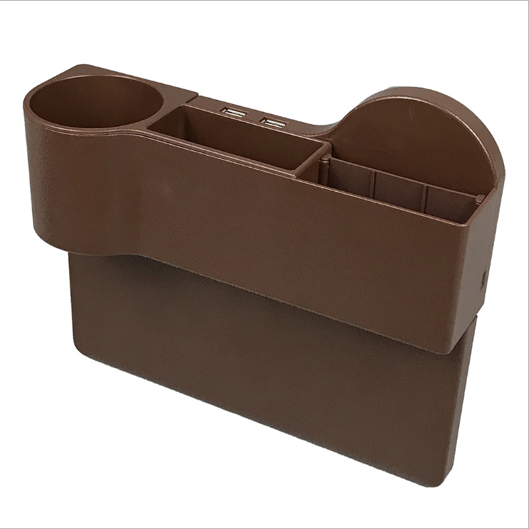CAR wireless charging PU Leather car seat gap filler storage pockets box organizer with USB wireless charger
