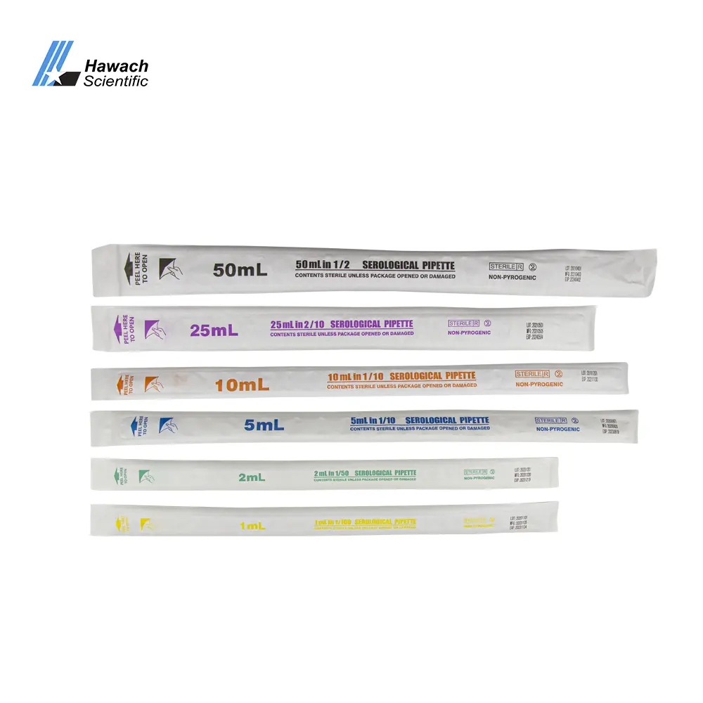Measuring sterile disposable 25ml 50ml 100ml serological pipettes for lab use