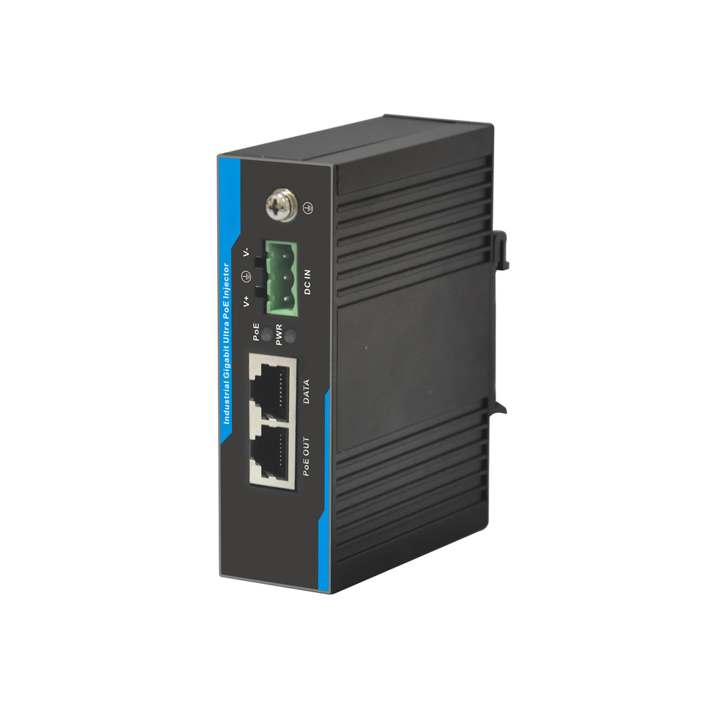 Промышленный Инжектор poe IP30 -40 ~ 75 C 802.3at Gigabit