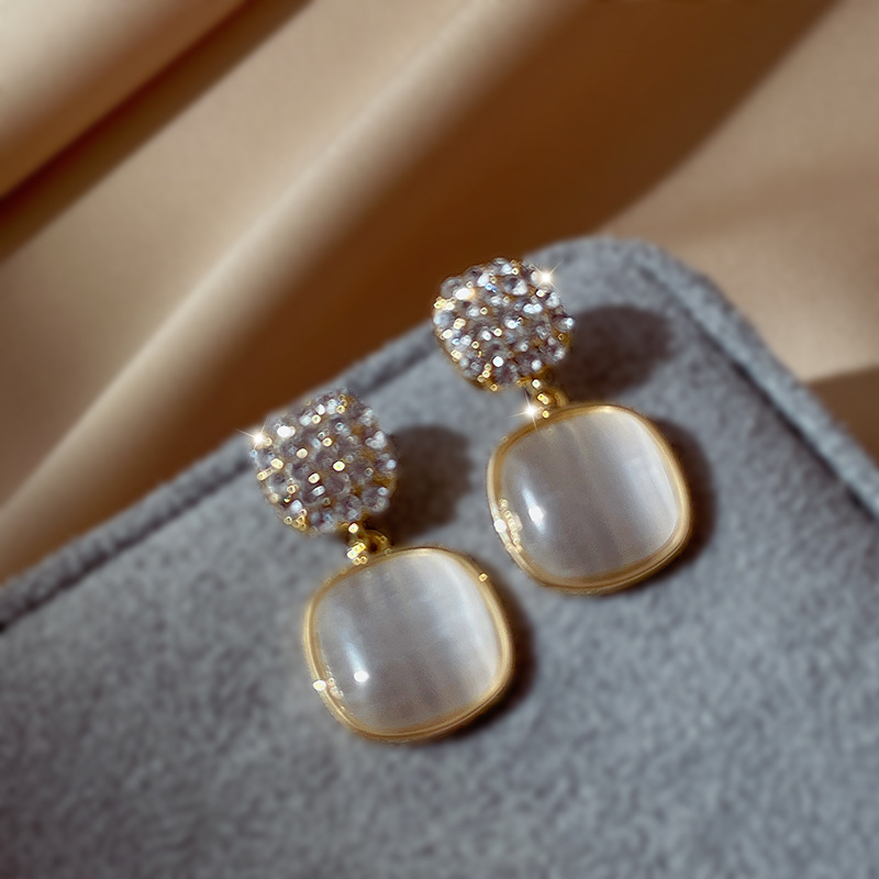 retro simplicity opal earrings jewelry earrings vintage earings for women 2021
