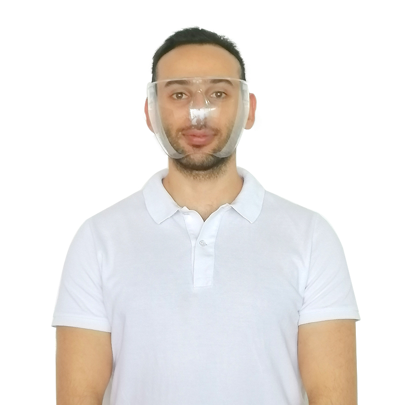 Пластиковый прозрачный щит для лица с оправой для очков для еды