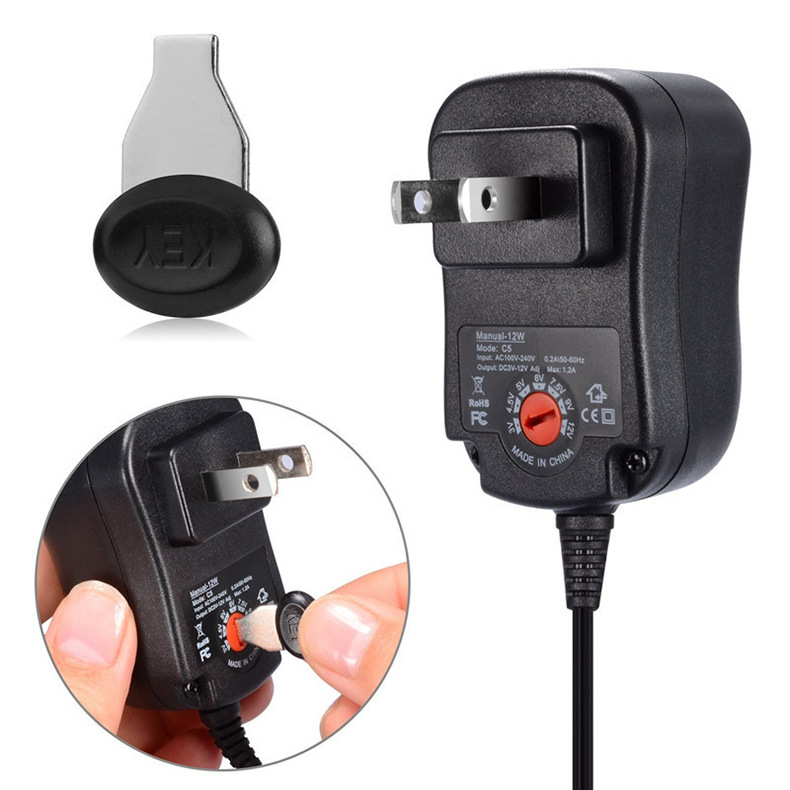 3V 4.5V 5V 6V 7.5V 9V 12V 1A Adjustable Power Adapter EU Plug AC/DC Charger Universal 12V 1000mA Switching Power Supply 12W