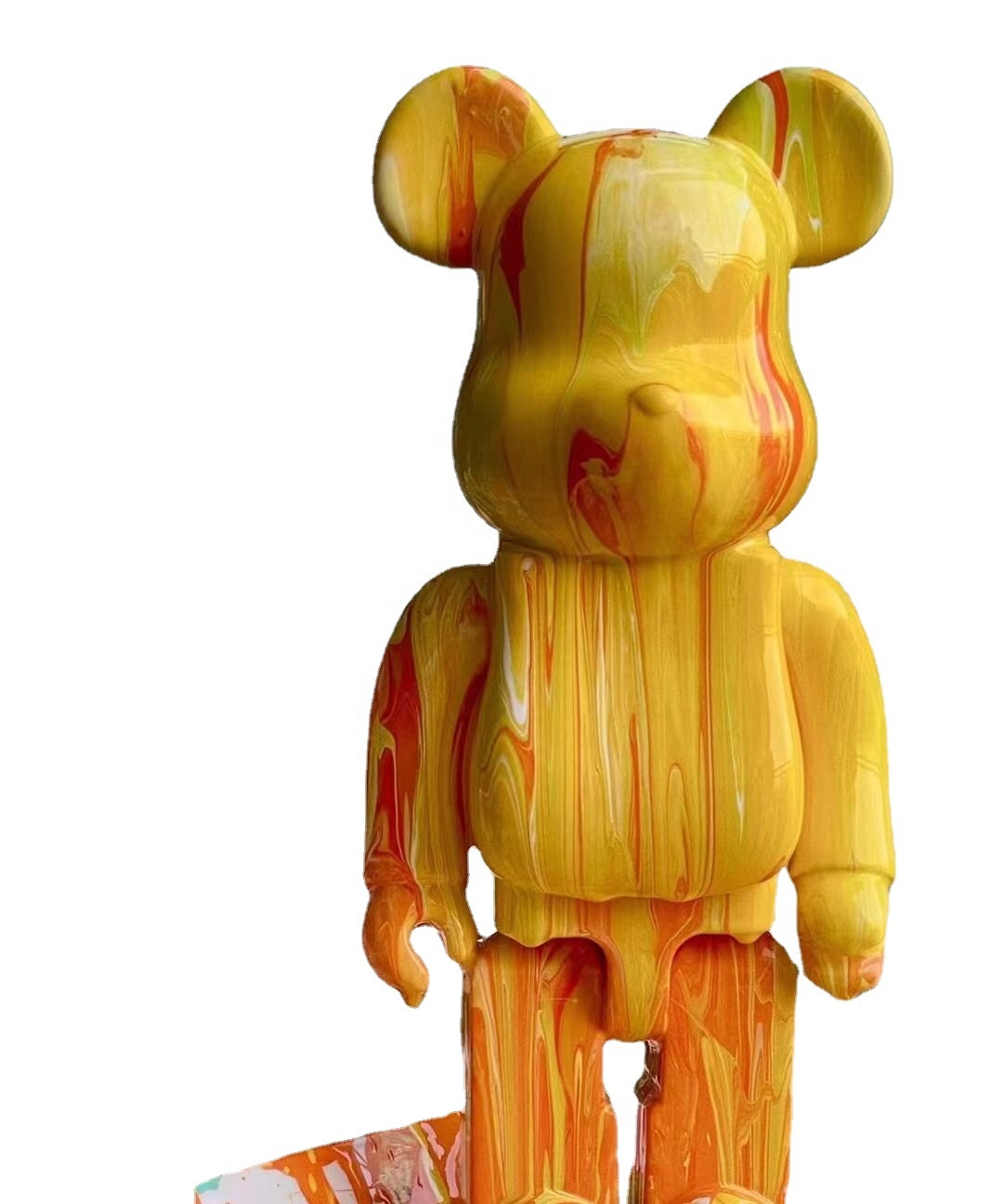 Виниловая кукла строительный блок медведь 28 см diy bearbrick фигурку игрушка творческий подарок diy эмбрион Белого Цвета Эмаль жидкости медведь