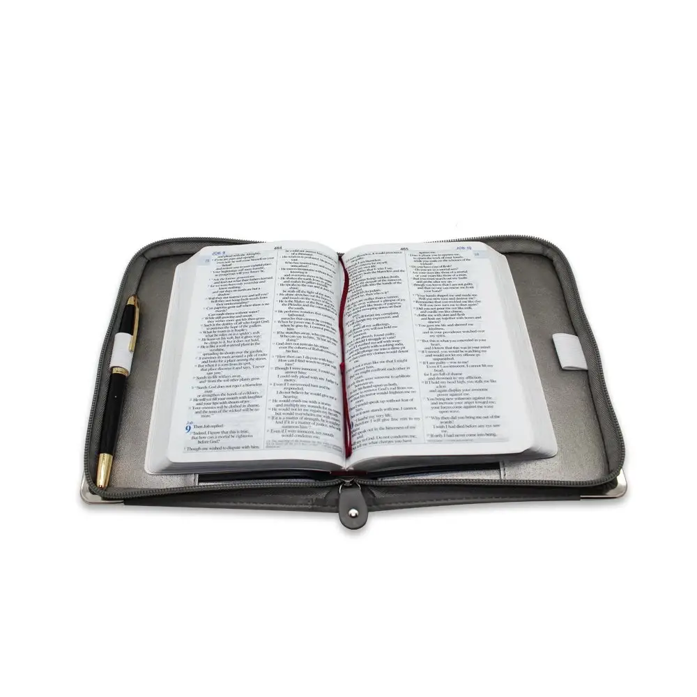 Boshiho RTS Printing PU Leather Bible With Zipper Gift LOW MOQ PU Leather Bible covers zipper Carrier Leather Holder Bible Cover