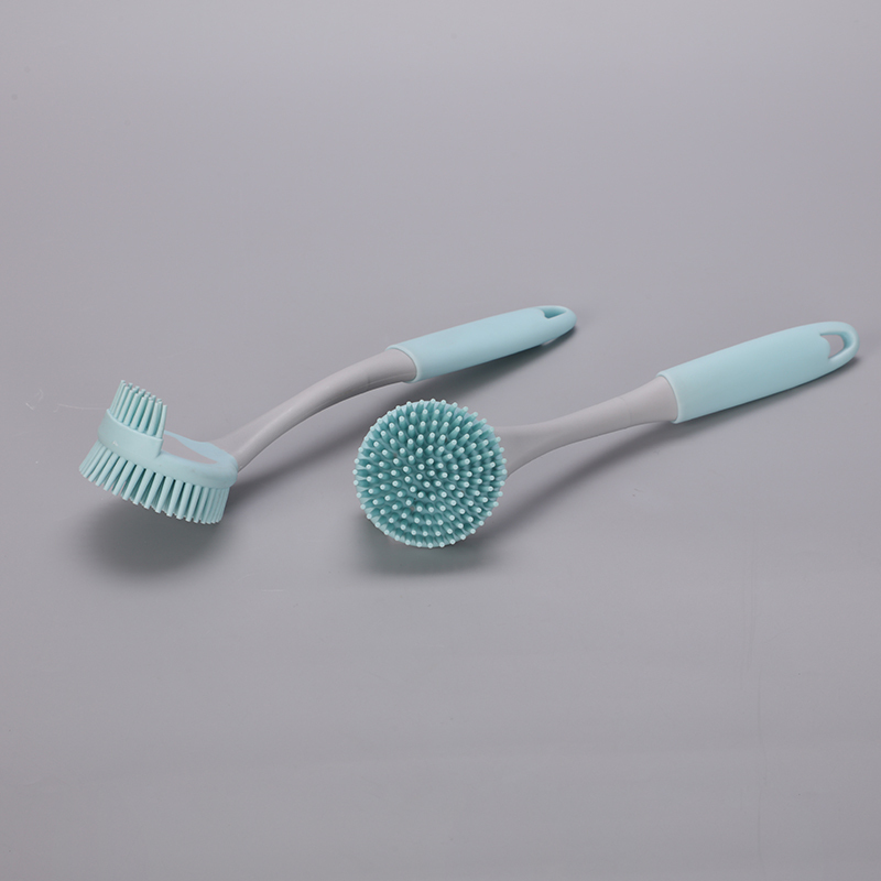 Hot Selling Household Dish Pan Brush Plastic and TPR Handle with TPR Bristle High Quality Cleaning Brushes Tool for Wash Bottle