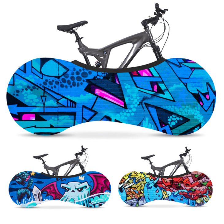 High quality Bicycle Dust Cover Custom Printing Patterns Exercise Bike Wheel Cover For Indoor Storage Bicycle