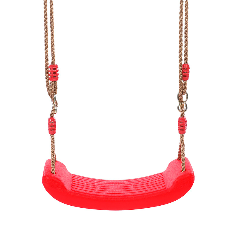 Plastic single swing seat kids outdoor belt rope hanging swing seat chair