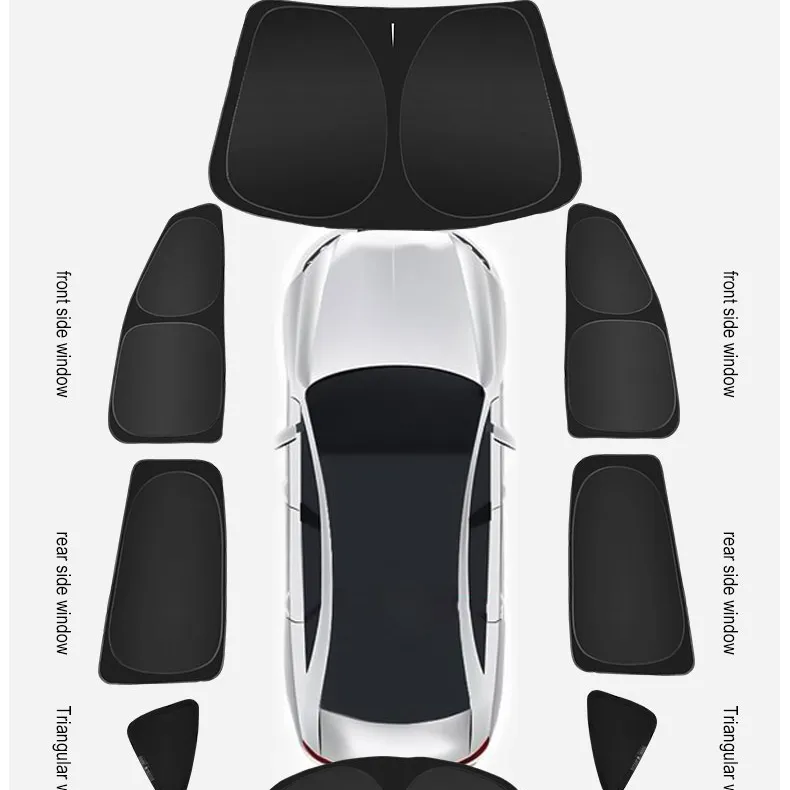 Model Y 4 windows Car sunshade in normal quality Sun Shade Heat Insulation For Tesla Model 3
