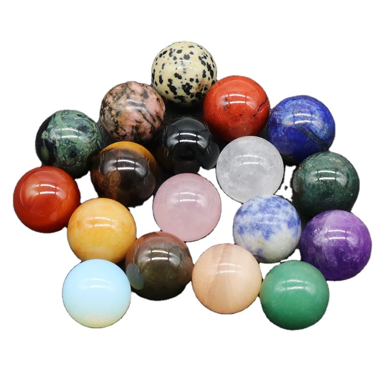 20MM Natural Stone Beads Round Genuine Real Stone Beading Loose Gemstone Diy Smooth No Hole Beads for Jewelry Making