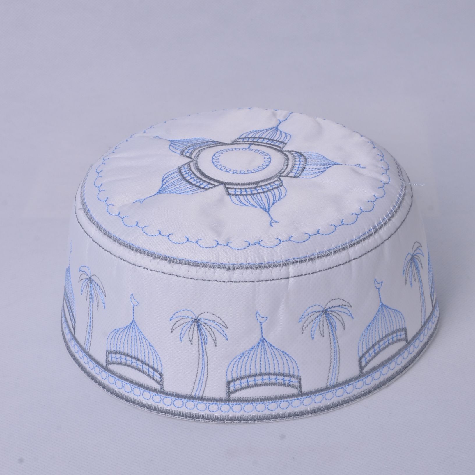 White Men's Muslim Prayer Kufi Stoned Hat Omani namaz topi islamic cap