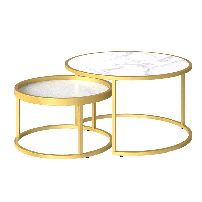 VASAGLE nordic luxury coffee table set customizable nesting coffee table modern gold coffee table round