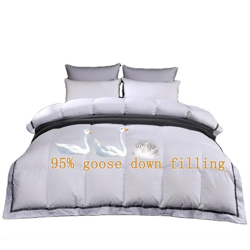 Natural soft duck goose down feather duvet King size bed comforter quilt
