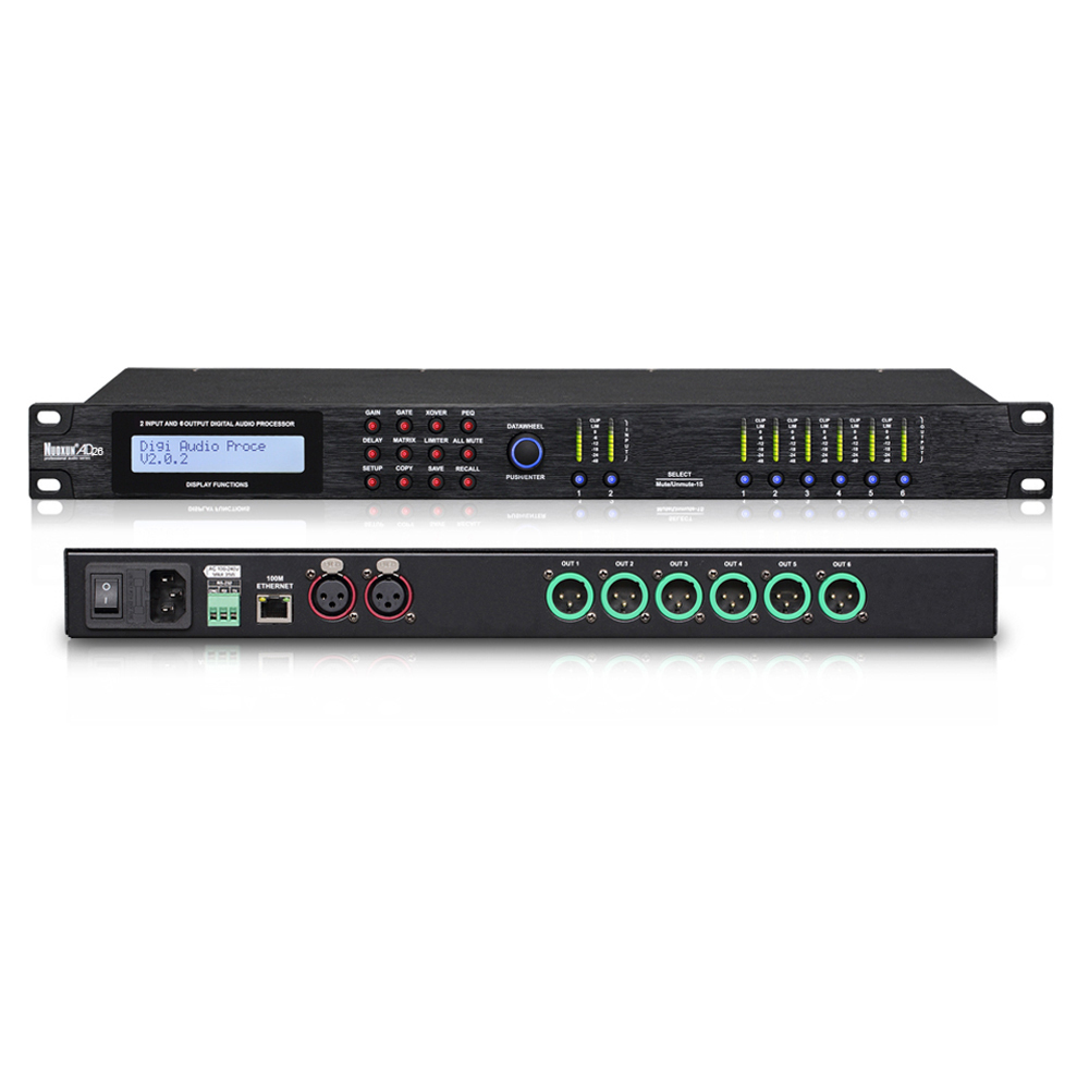 Best manufacturer professional pro speaker management 2 input 6 output professional sound system digital effect audio processor